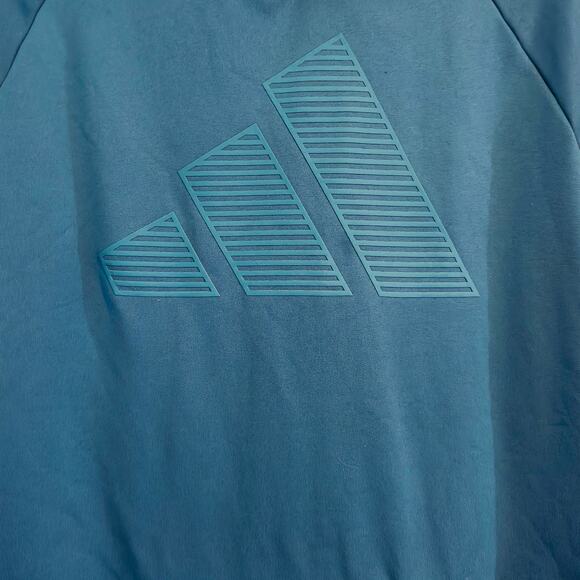 Adidas Active Fleece-Lined Pullover Hoodie Arctic Blue Teal Men's Medium - Picture 3 of 5